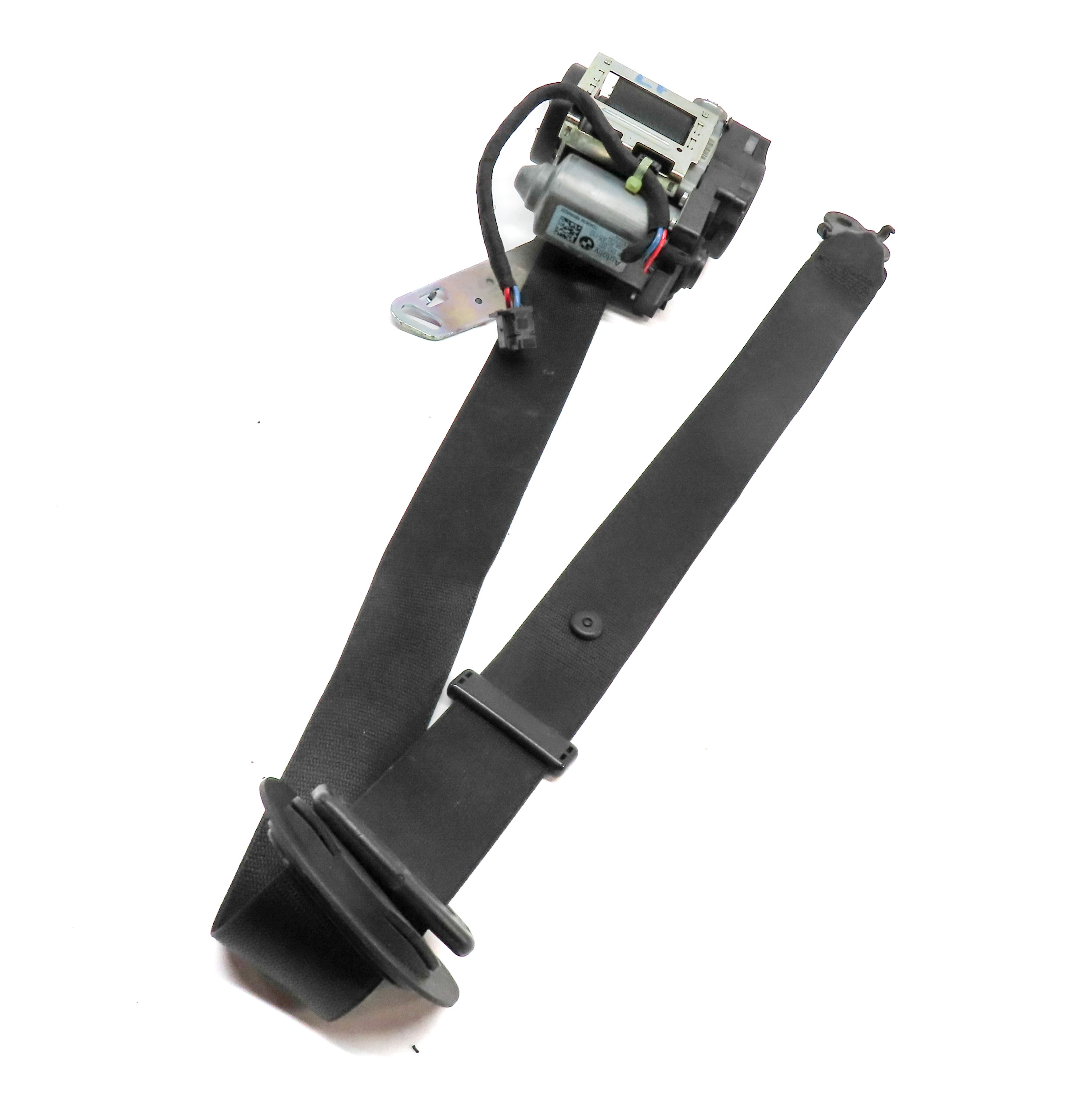 2009-2012 BMW 740i 750i 760i B7 (F01) LEFT DRIVER SEATBELT RETRACTOR (Black) — exact item pictured
